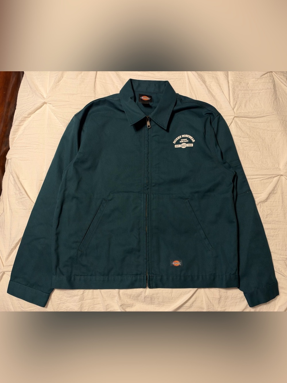 Dickies Workwear Zip Front Work Jacket Green Size M Cotton/Polyester JTR05FT